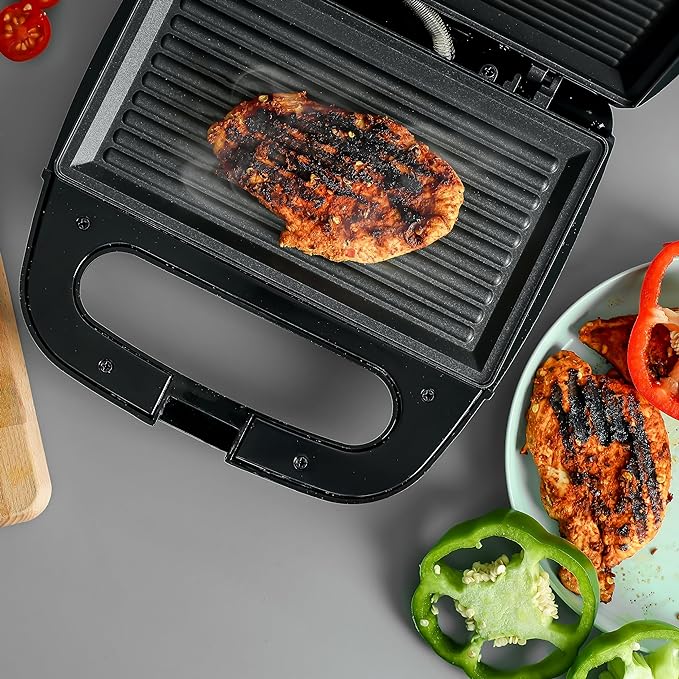 Geepas Portable Powerful 700W 2 Slice Grill Maker with Non-Stick Plates GGM6001| | Easy to Clean | Practical Cable Winding | Lid Locking for Space-Saving Vertical Storage - Image 5
