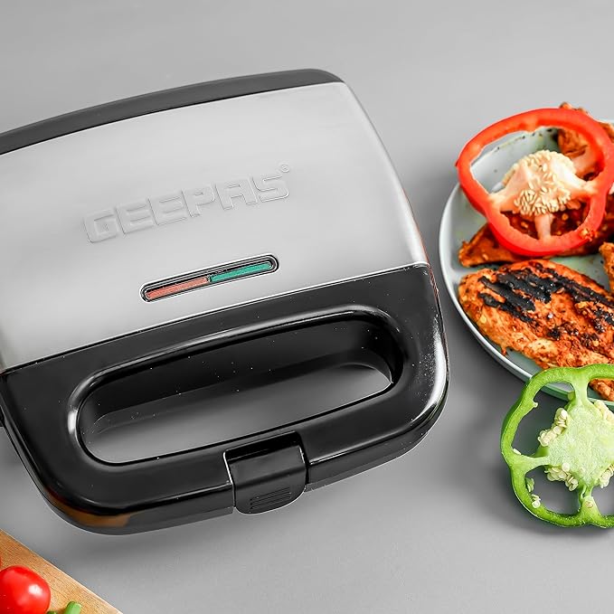 Geepas Portable Powerful 700W 2 Slice Grill Maker with Non-Stick Plates GGM6001| | Easy to Clean | Practical Cable Winding | Lid Locking for Space-Saving Vertical Storage - Image 6