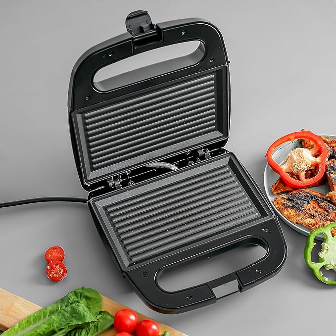 Geepas Portable Powerful 700W 2 Slice Grill Maker with Non-Stick Plates GGM6001| | Easy to Clean | Practical Cable Winding | Lid Locking for Space-Saving Vertical Storage - Image 7