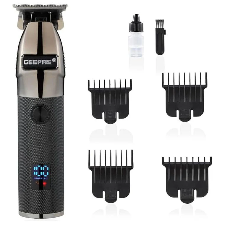 Geepas Rechargeable Hair Clipper with LED Display, GTR56028 | Lithium Battery, 120mins Working | Stainless Steel Blades | Travel Lock | USB Charging | 4 Guide Combs - Image 3