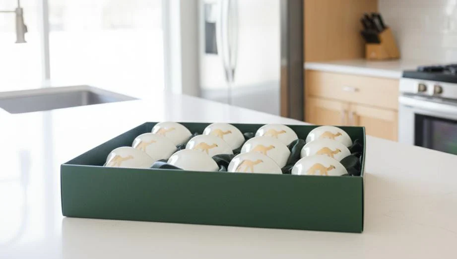 Germax 12 Pieces National Day Limited Edition Ceramic Cawa Cup Set – Traditional Camel Theme Design for Festive Serving