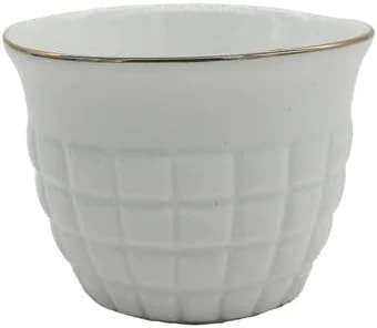 Germax Ceramic 12Pcs Cawa Cup 60ML-White&Gold - Image 3