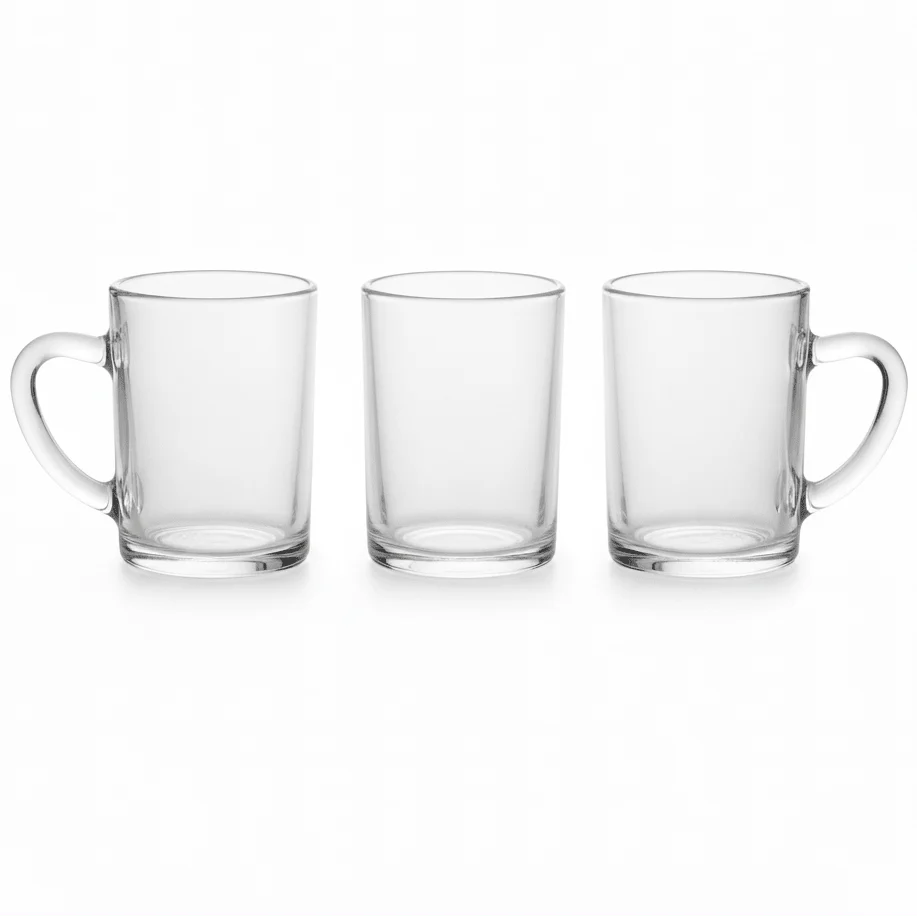 Germax Classic Clear Tea Drinking Glass Set of Three Pieces with 100 ml