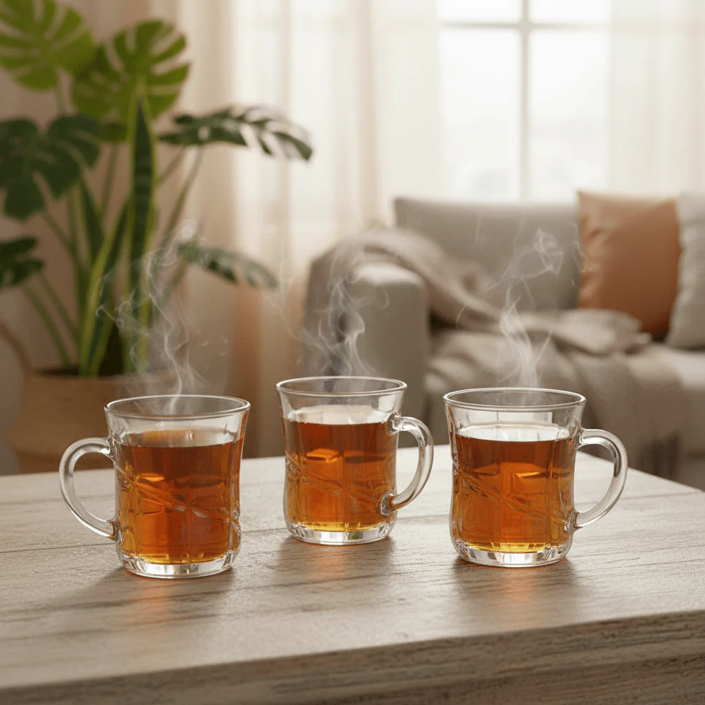 Germax Compact Tea Cup Style Glass Set of Three Pieces with 100 ml - Image 2