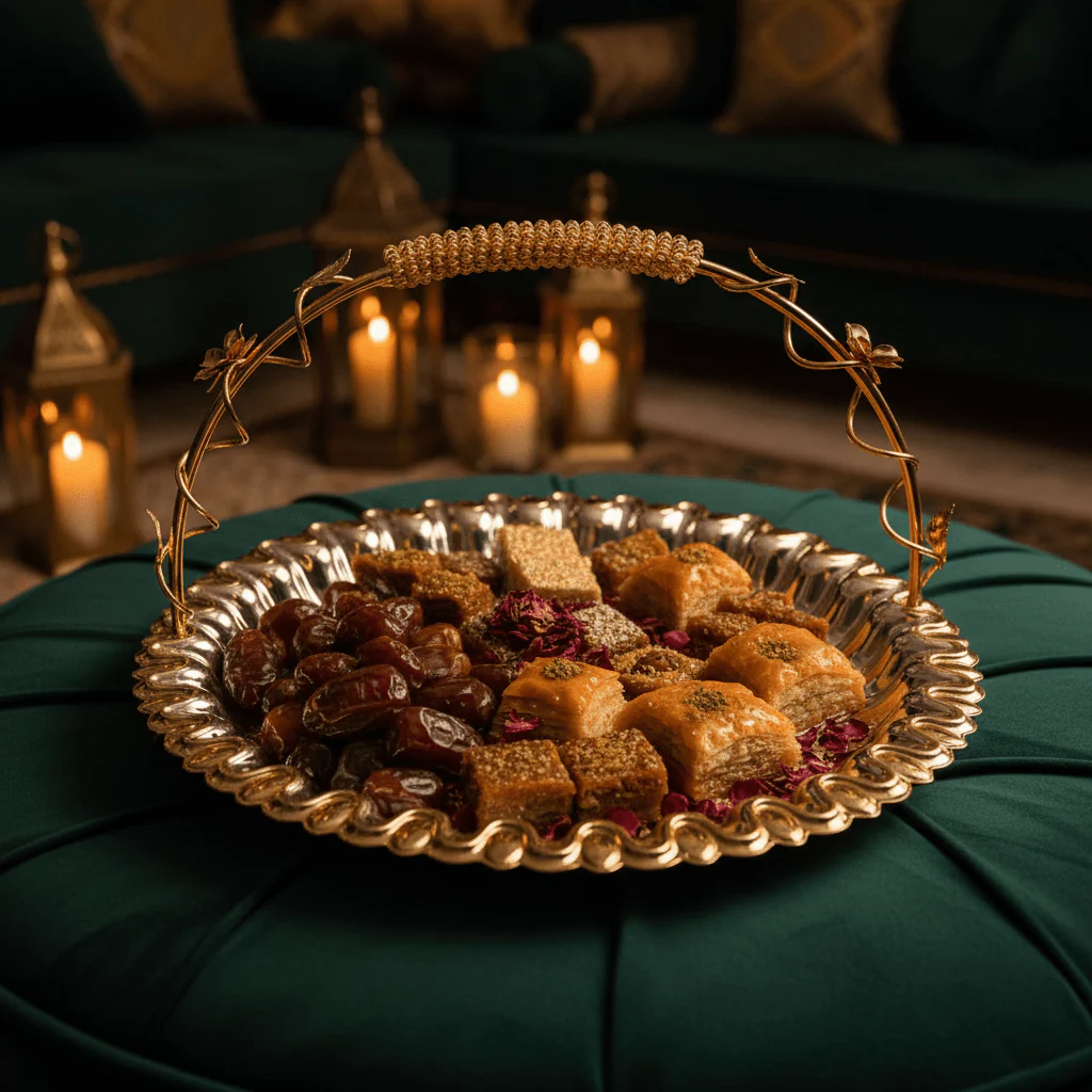 Germax Luxury Silver & Gold Round Serving Tray with Handles – 30cm - Image 2