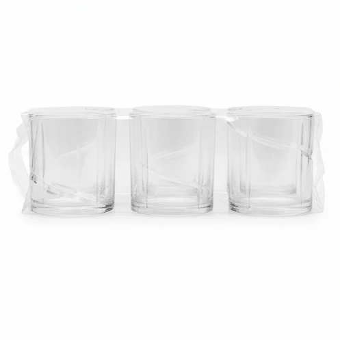 Germax Mini Clear Glass Tumblers – Compact Serving Glass Set for Tea & Juice, 3 Pieces, 150ml