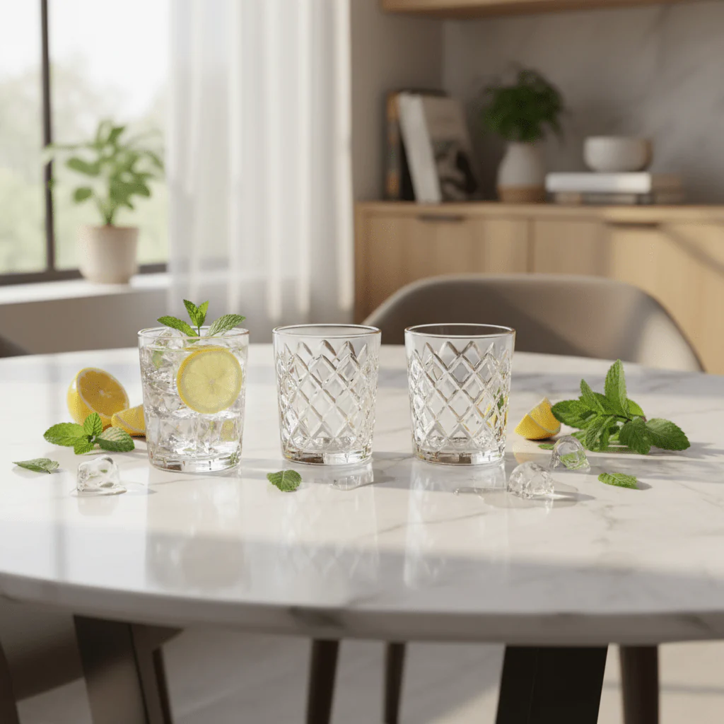 Germax Small Clear Glass Tumblers – Stylish Everyday Drinkware Set, 3 Pieces, 150 ml - Image 2