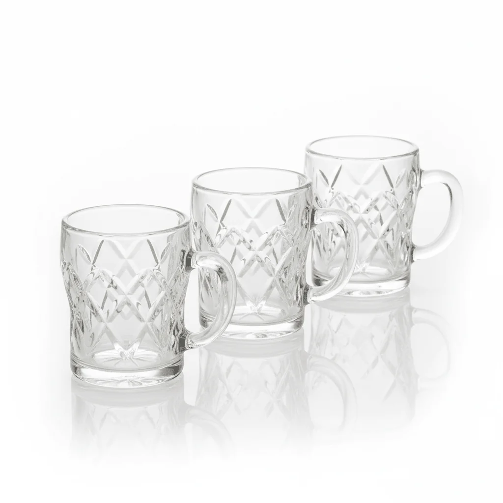 Germax Stylish Glass Mug Set of Three Pieces with 100 ml