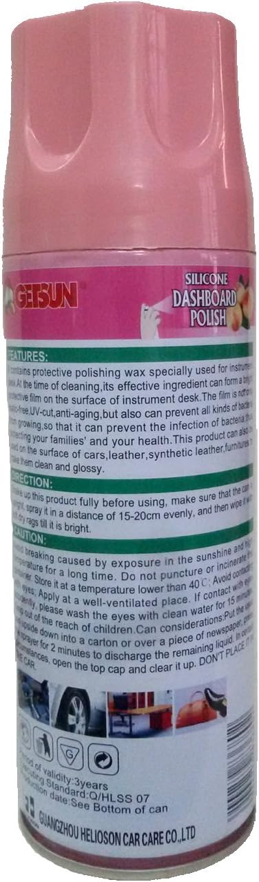 Getsun - Silicone Dashboard Polish - Cleans, Shines and Protects Dashboard with Excellent Gloss - Fragrance : Peach - 450ml - G-2006A - Image 3