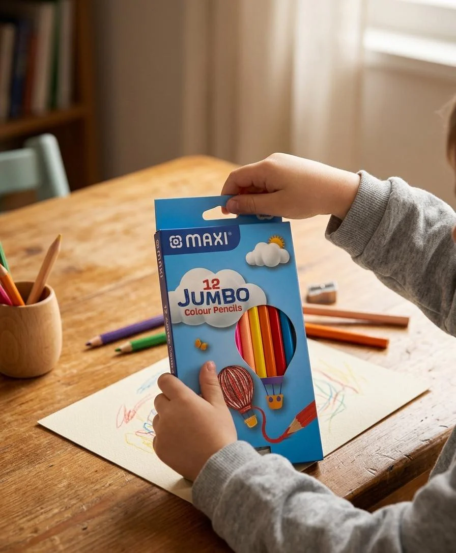 Maxi 12 Jumbo Colour Pencils with Sharpener - Image 2