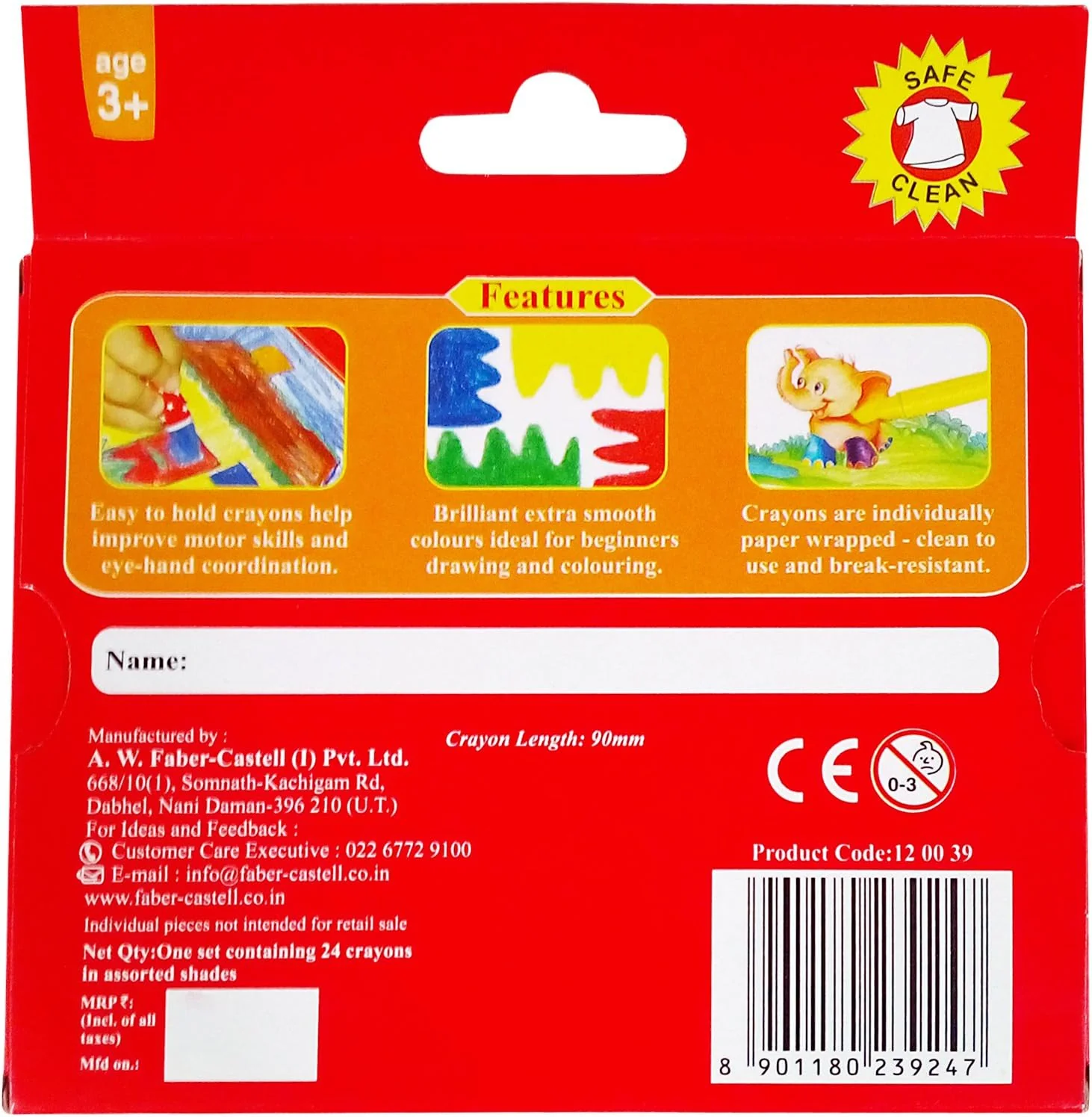 Faber-Castell Jumbo Wax Crayons – 24 Shades | Multicolor | Age 3+ - Image 2