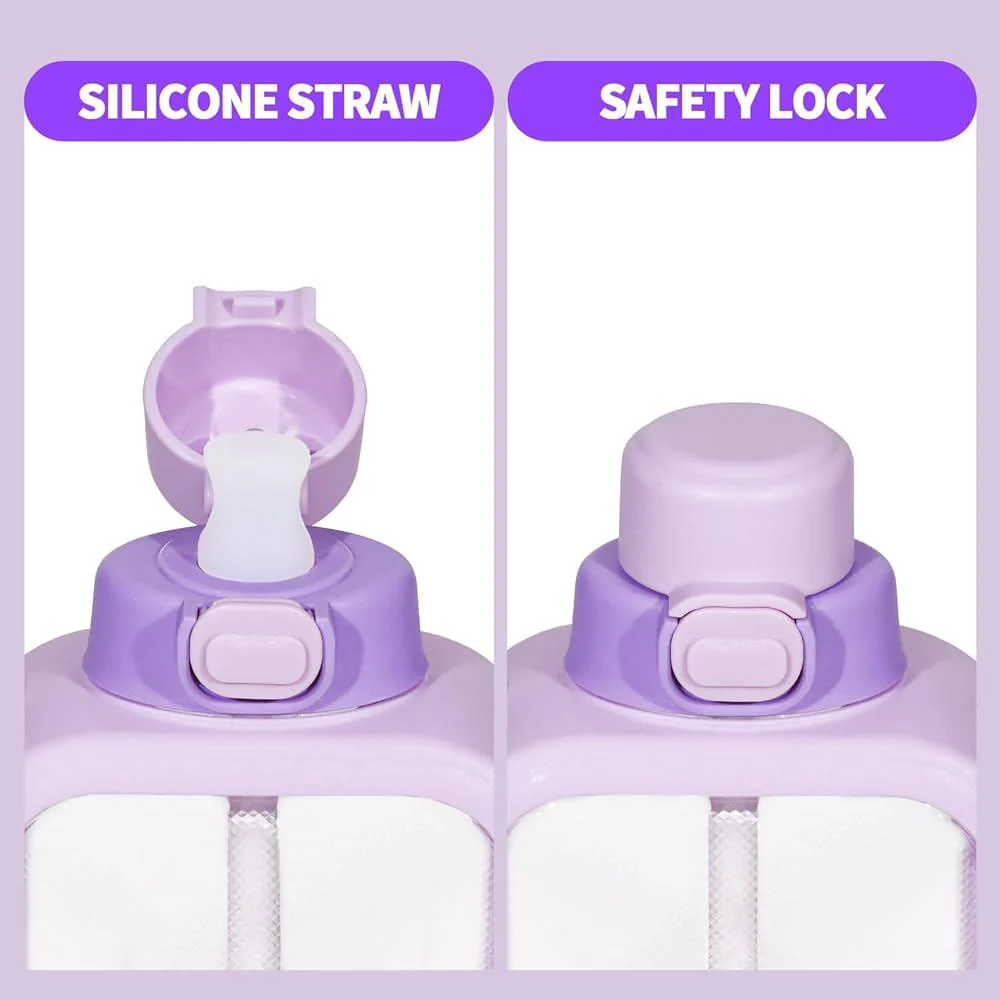 Giavos Fashion Plastic Water Bottle 700ml with Adjustable Strap, Lavender - Image 4