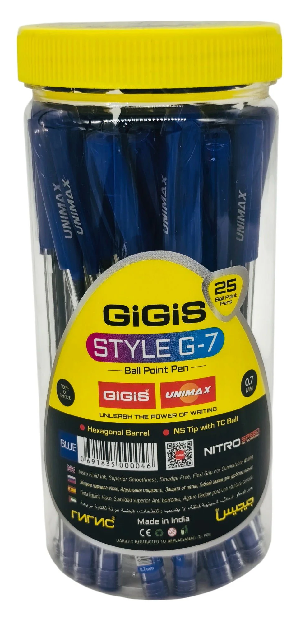 GIGIS 25pcs Unimax Style G-7 Ball Point Pen 1.0mm, Blue - Image 2