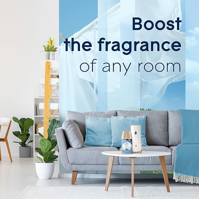 Glade Automatic Spray Refill 2 x Clean Linen & 1 x Blooming Peony & Cherry Air Freshener, For Up To 60 Days Of Automatic Freshness, 3 x 269ml - Image 4