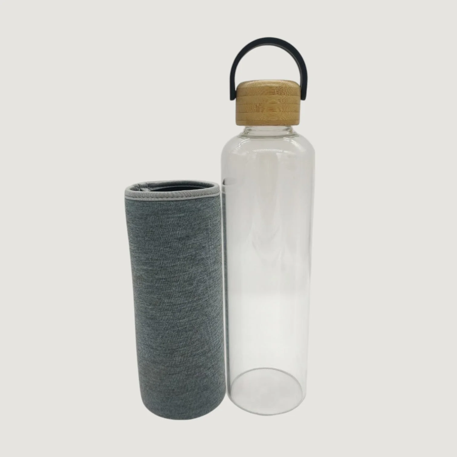 AKDC Glass bottle with wooden lid carry 900ml High Glass Water Bottle, With Wooden Lid with sleeve, Suitable For Outdoor Sports, Fitness, Travel. - Image 3