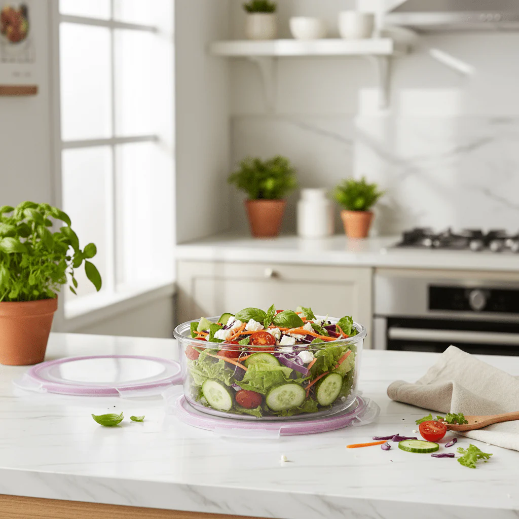 Glasslock Extra Large Round Glass Food Storage Container with Airtight Lock Lid – Heavy Duty – 2050 ml - Image 2