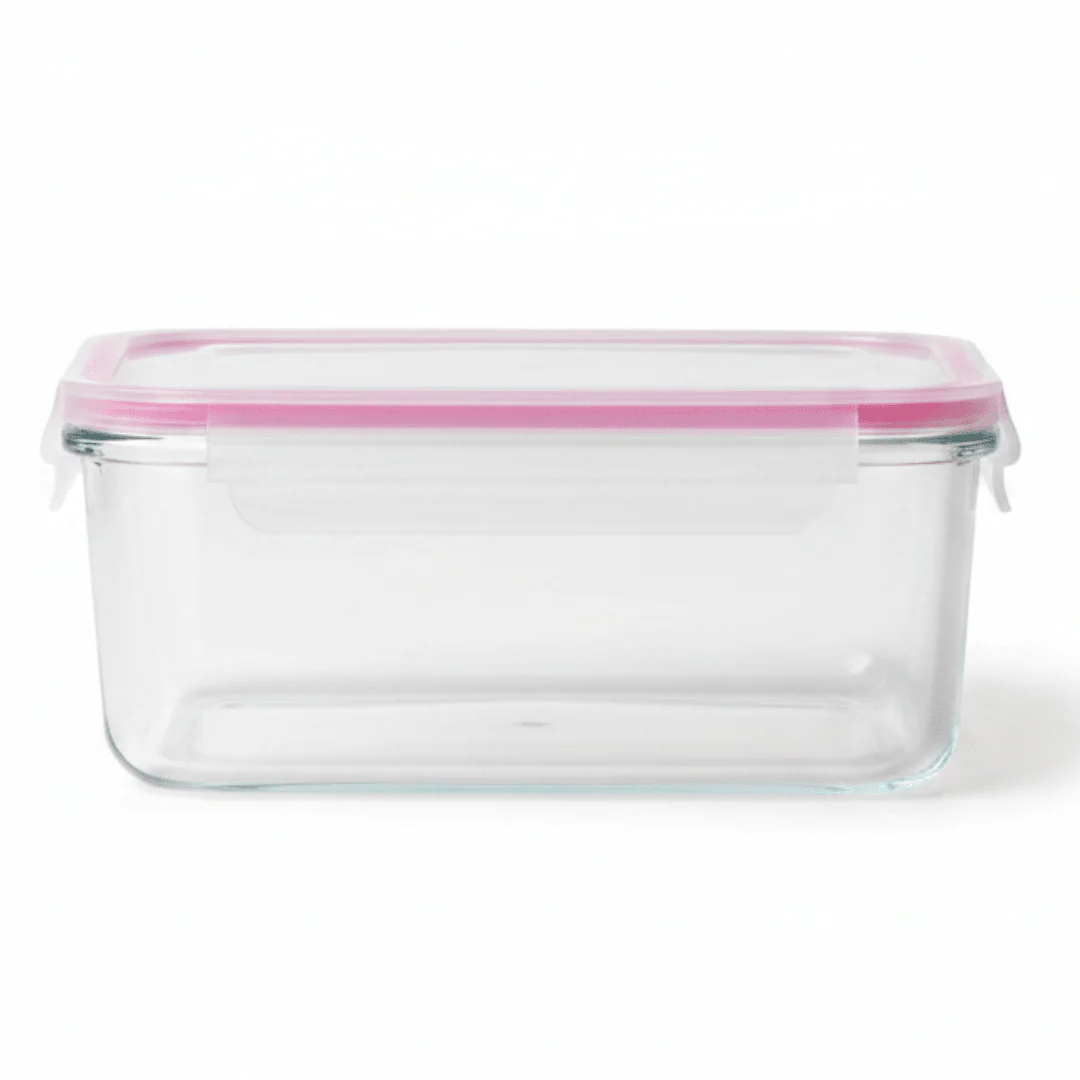 Glasslock Rectangular Glass Food Storage Container with Airtight Lock Lid – Large Capacity Kitchen Storage – 1900 ml