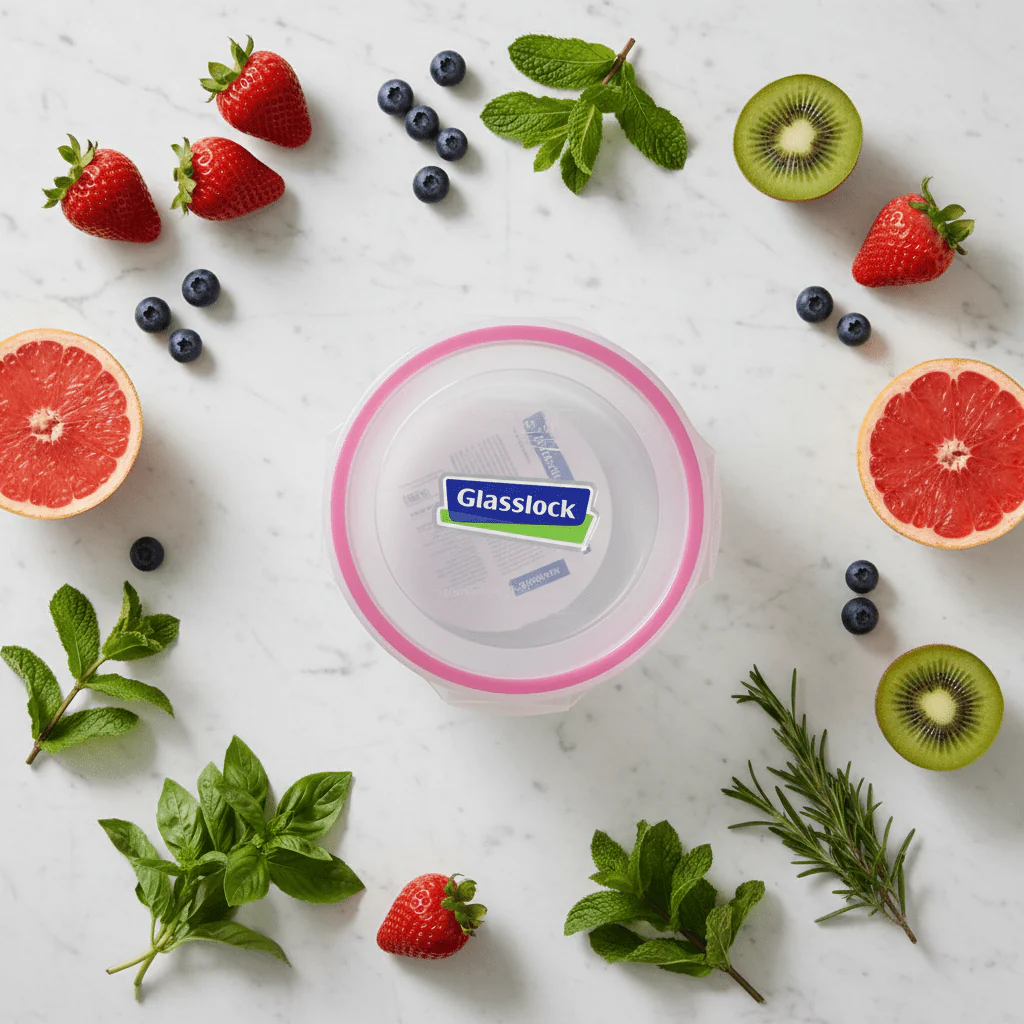 Glasslock Round Glass Food Container with Leakproof Airtight Locking Lid – Premium Storage Solution – 950 ml - Image 4