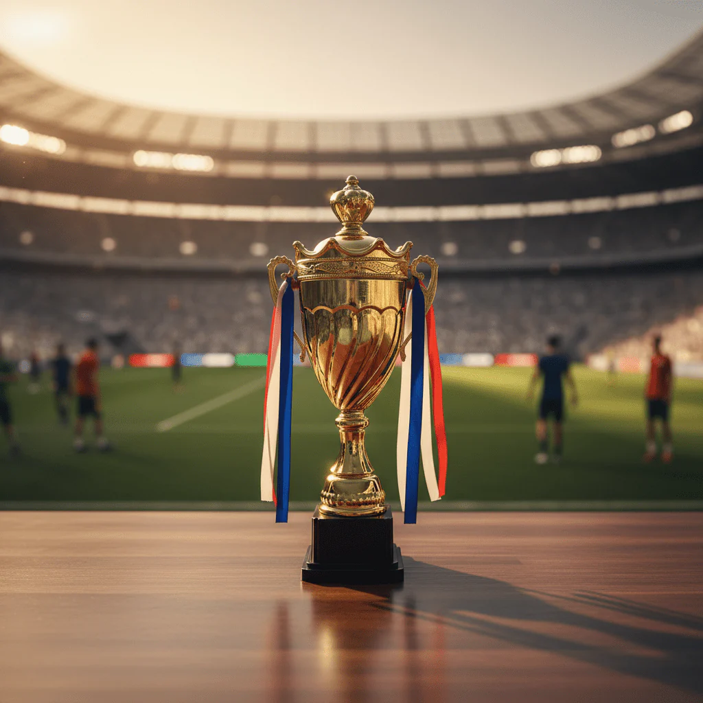Gold & Black Metal Trophy Cup — 30cm | Premium Award with Decorative Handles & Ribbons - Image 2