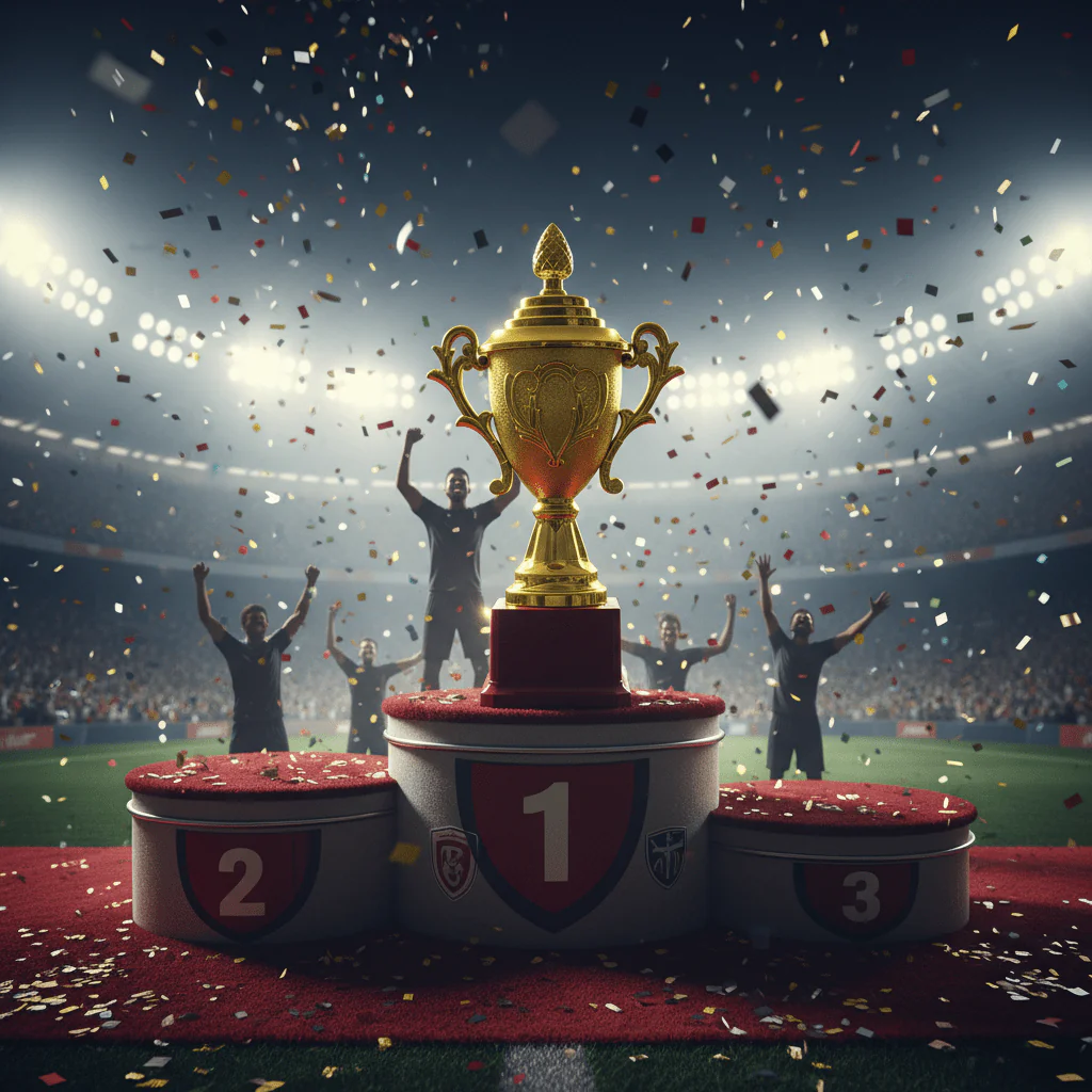 Gold Champion Trophy – 26cm | Plastic Ornate Award Cup with Red Base - Image 3
