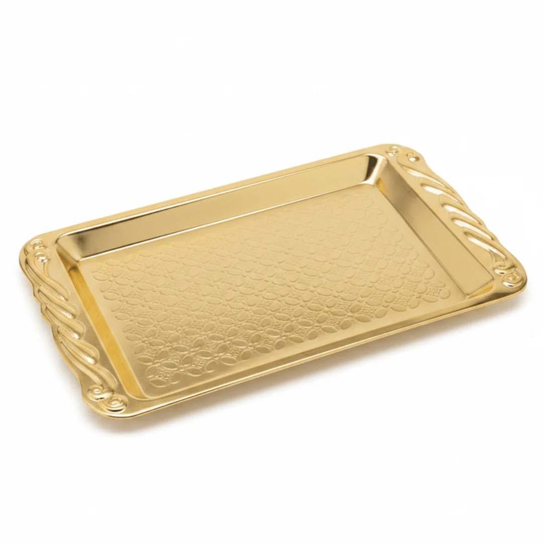Gold Embossed Rectangle Serving Tray | 20×12.5cm