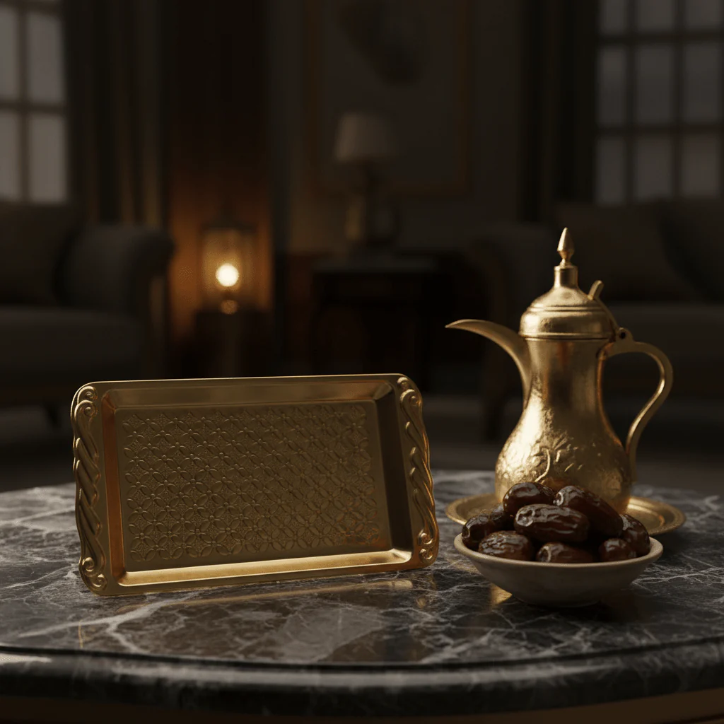 Gold Embossed Rectangle Serving Tray | 20×12.5cm - Image 2