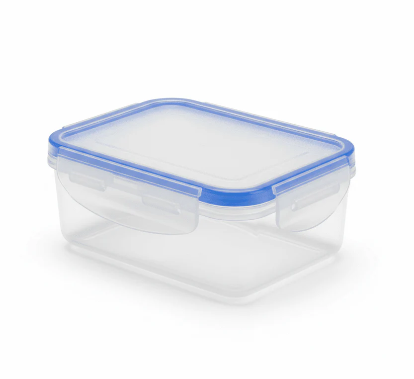 Golden Lock Plastic Rectangular Food container With Lid 350ml-Blue&Transparent