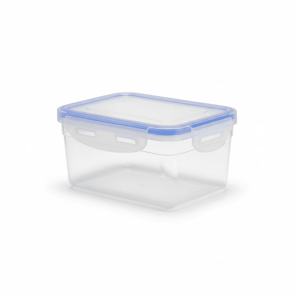 Golden Lock Plastic Rectangular Food container With Lid 535ml-Blue&Transparent