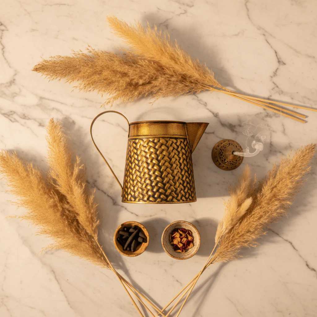 Golden Brass Decorative Kettle | Woven Texture | 16.5 × 11 cm - Image 3