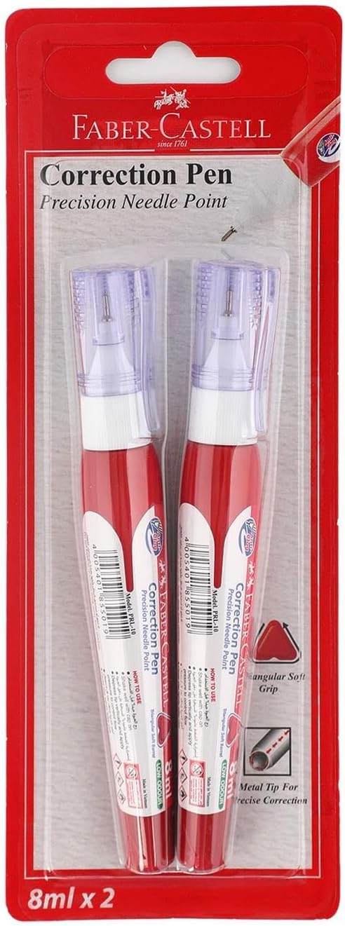 Faber-Castell Correction Pen Precision Needle Point Metal Tip 8ml – Pack of 2