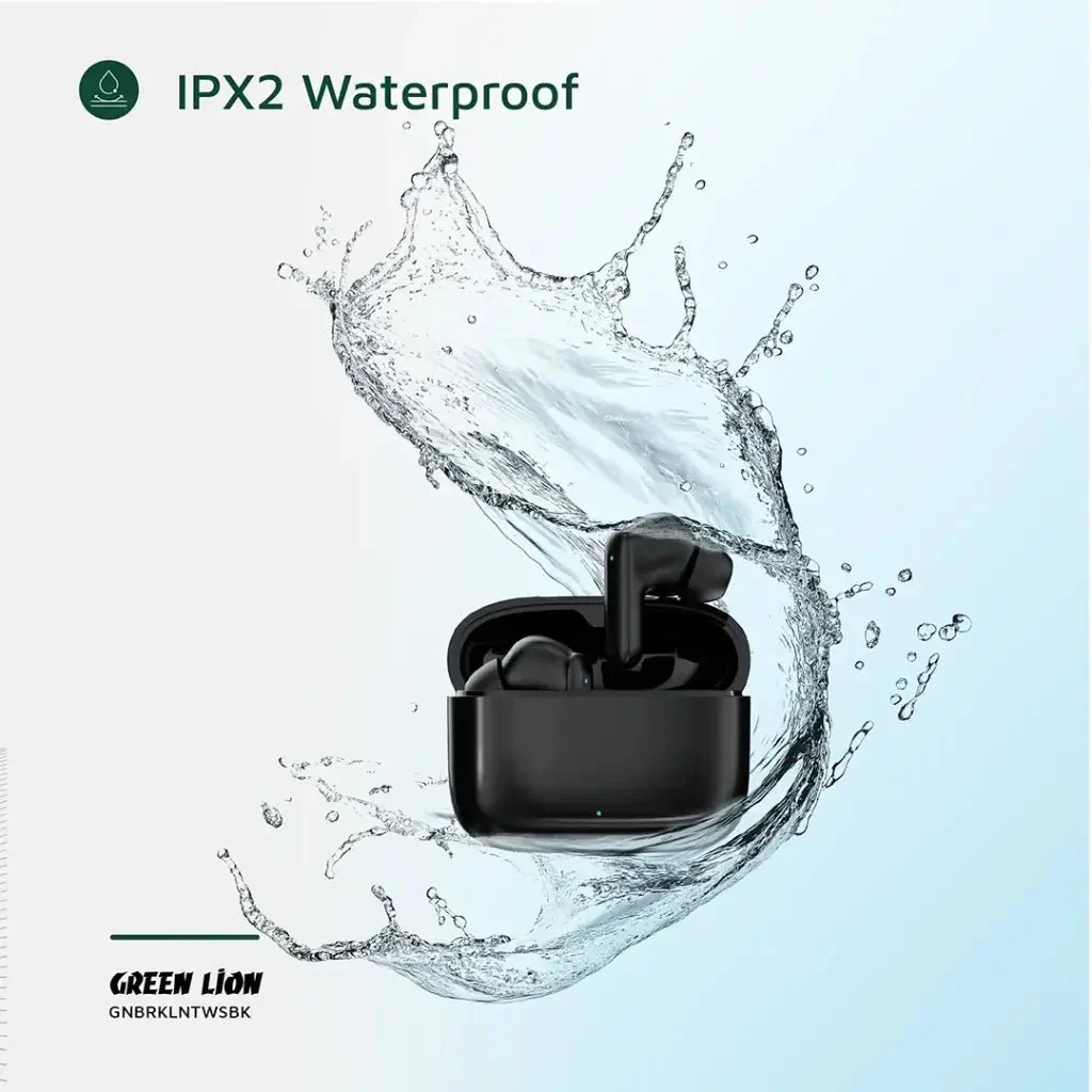 Green Lion Brooklyn True Wireless Earbuds with Voice Assistant, 4 Hours Playtime, Built-in Microphone, HiFi Sound, Touch Control, Dual-Mic - Black - Image 6