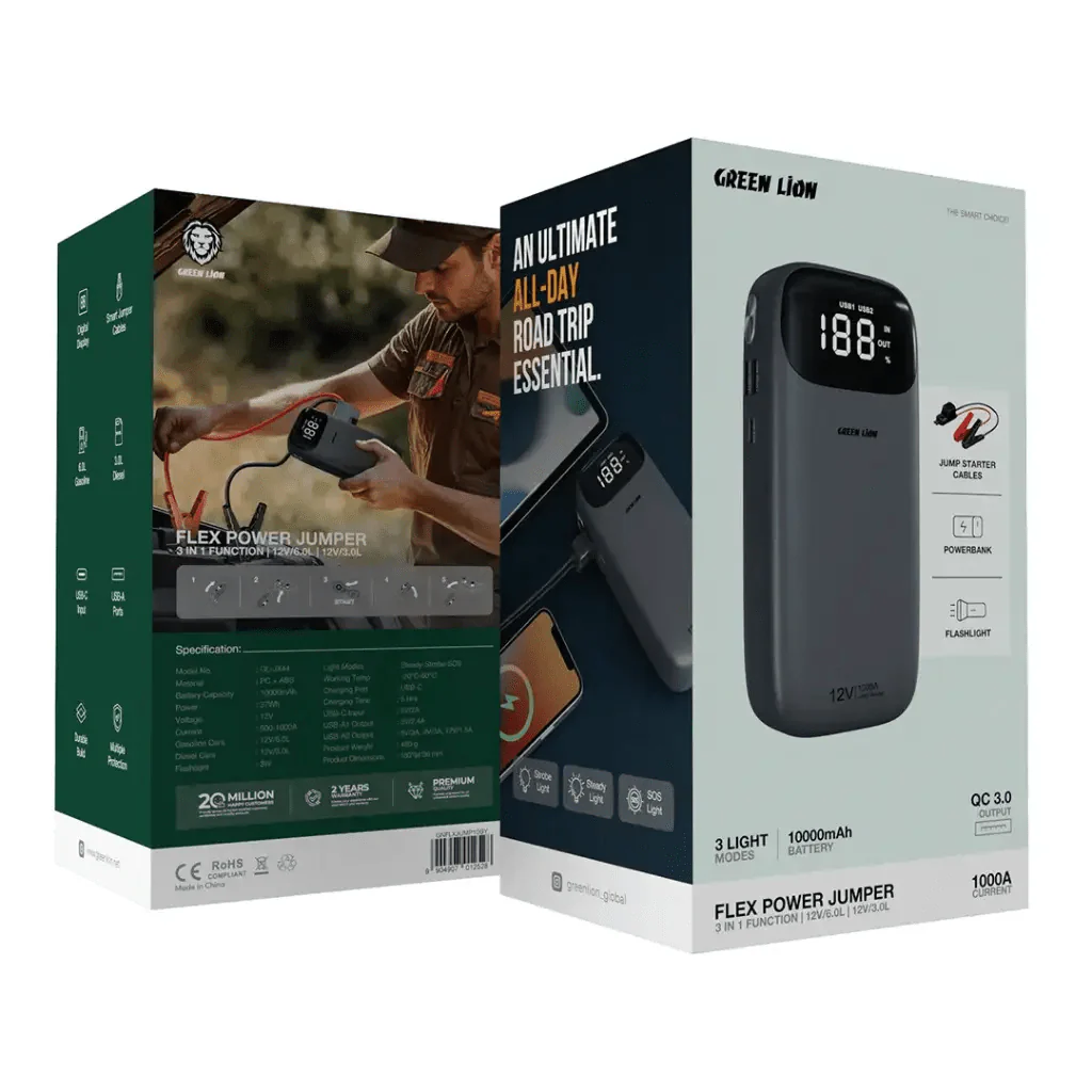 Green Lion Flex Power Jumper and Power Bank 10000mAh QC 3.0 Output - Image 4