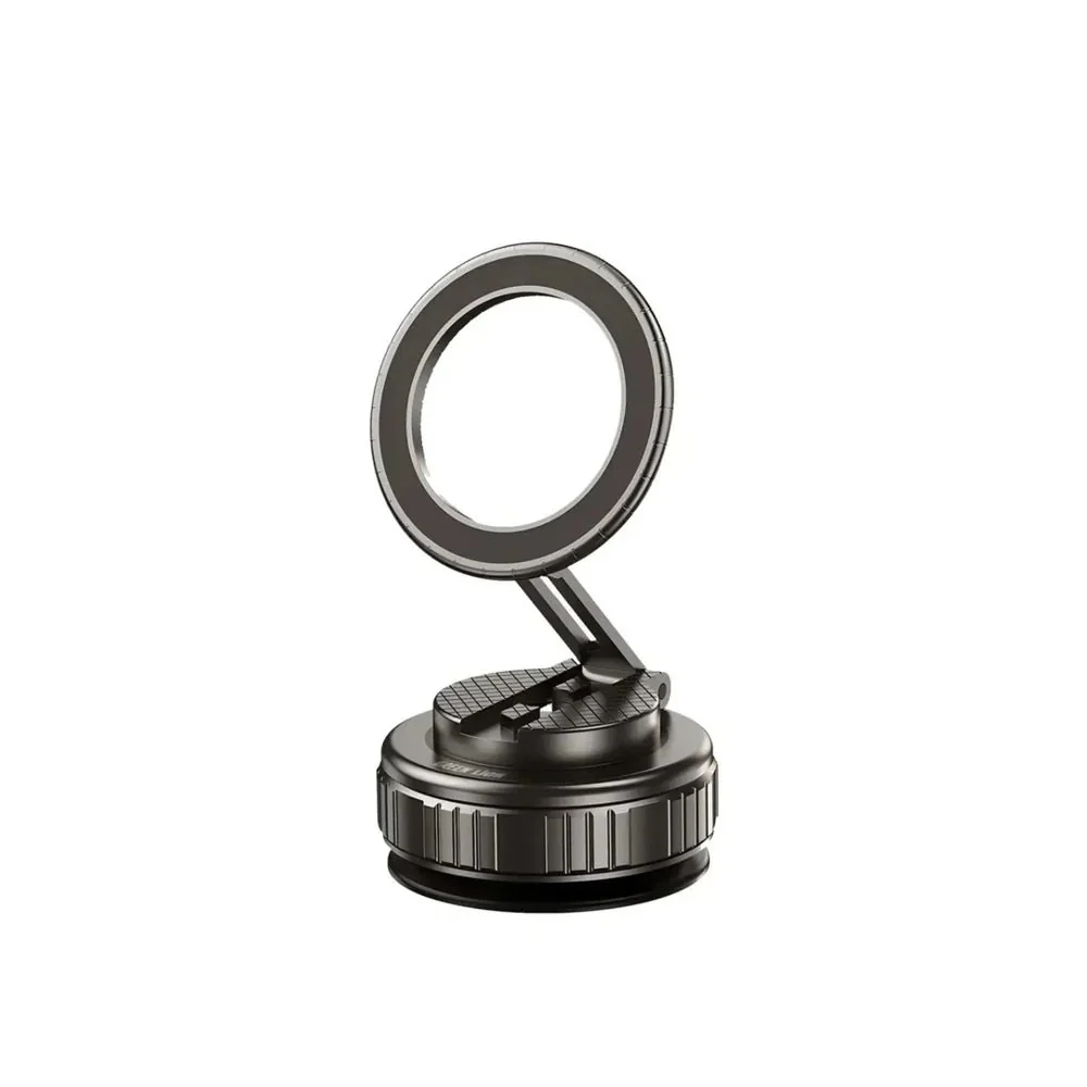 Green Lion GX-35 Suction Phone Holder with 360 Rotation, Upgraded Magnetic Force, Zinc Alloy Arm, Compatible with MagSafe Strong Suction, Foldable Design, 3-Axis Adjustment - Black