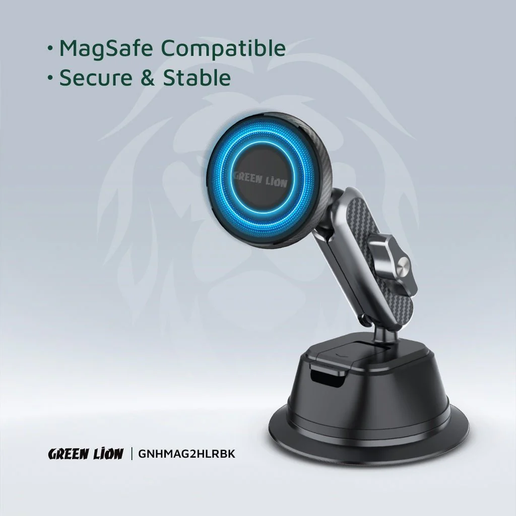 Green Lion Halo MagSafe 2 Car Phone Holder, Strong Magnets - Black - Image 4