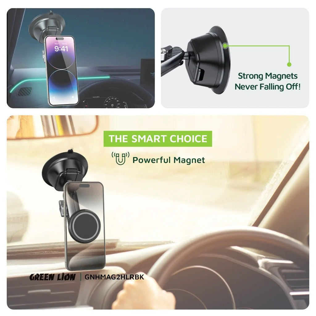 Green Lion Halo MagSafe 2 Car Phone Holder, Strong Magnets - Black - Image 7