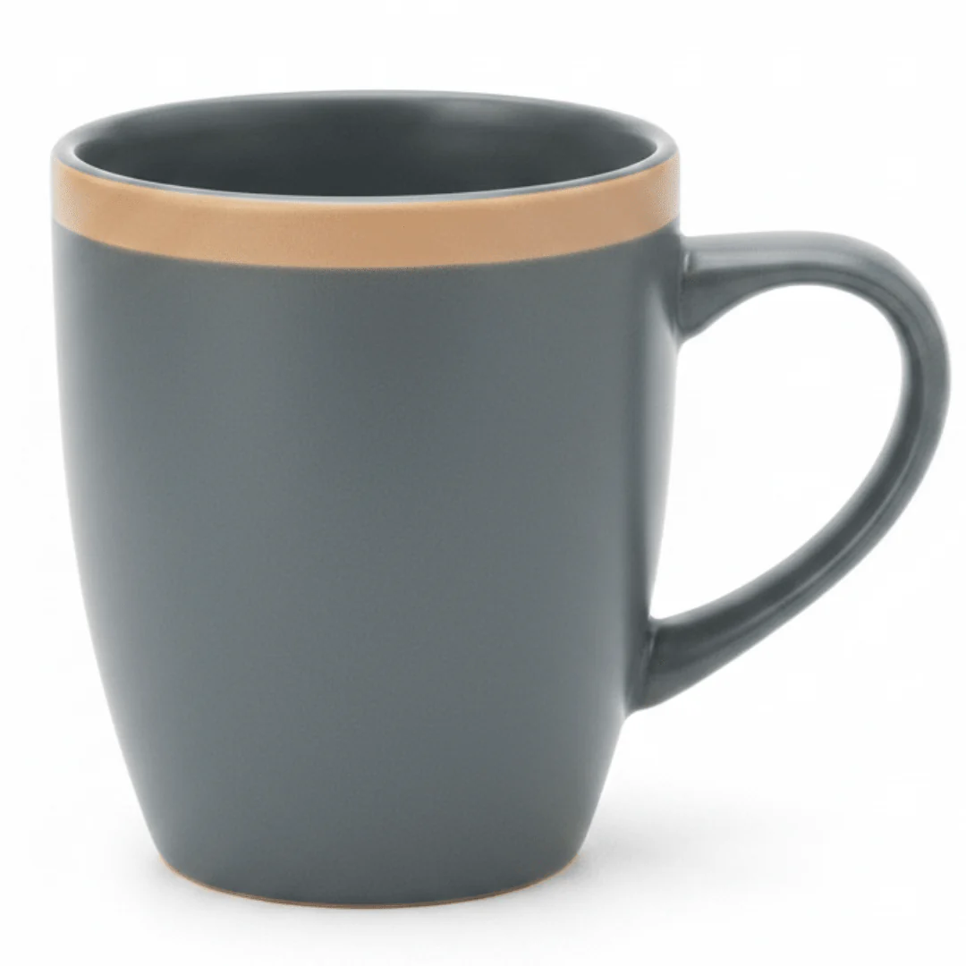 Matte Grey Ceramic Mug with Elegant Handle — 300ml