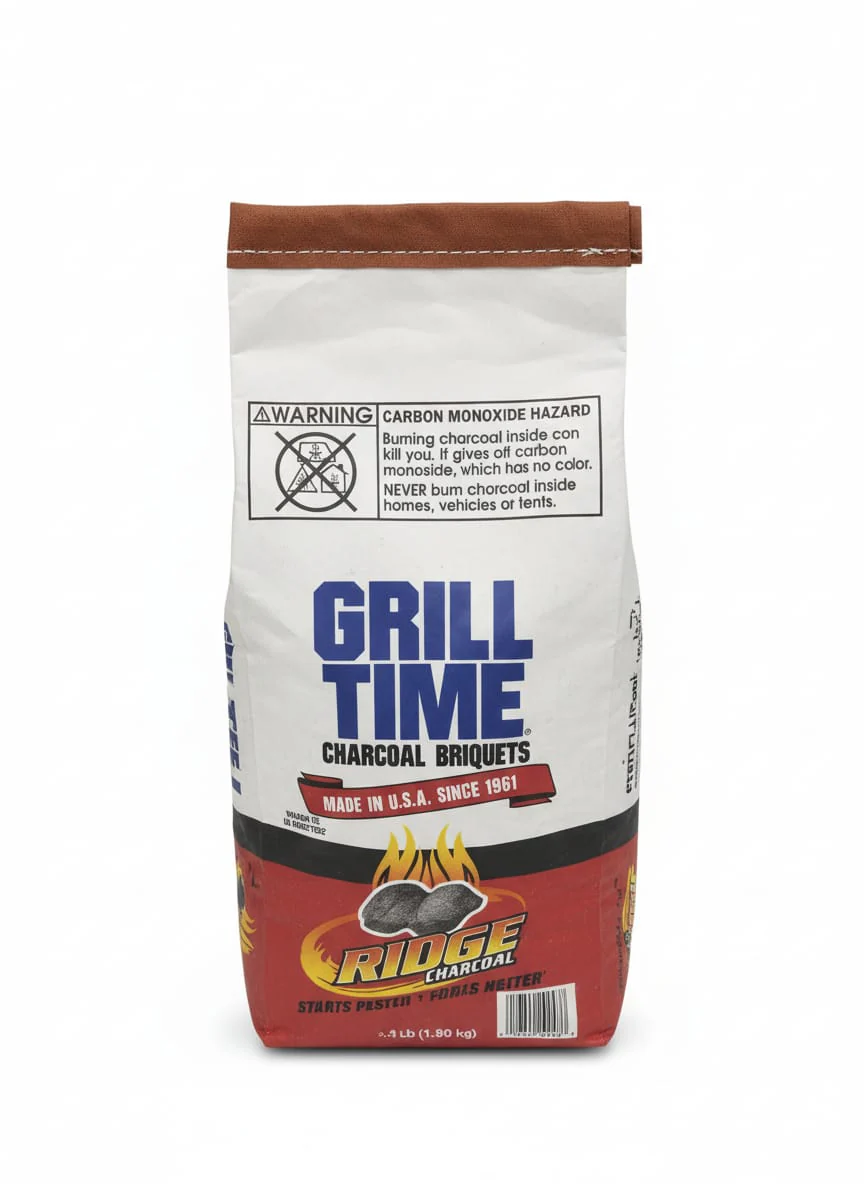 Grill Time Charcoal Briquets 1.9 kg | Long-Burning BBQ Fuel | Smokeless Premium Charcoal for Barbecue, Grilling & Outdoor Cooking