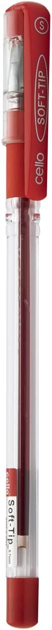Cello Soft Tip Ball Pen 0.7mm | 5-Piece Assorted Set (3 Blue, 1 Black, 1 Red) - Image 3