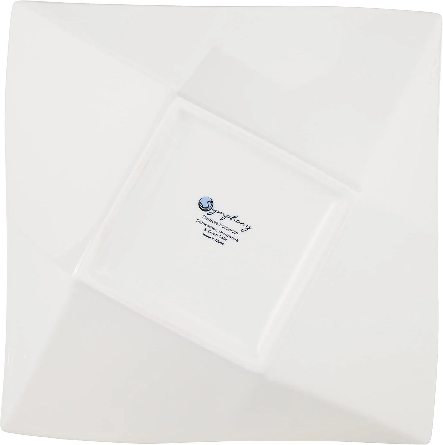 Symphony White Ceramic Square Bowl for Dining – 21 cm - Image 4