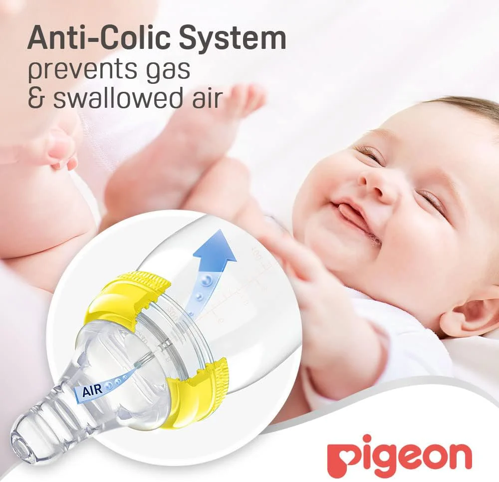 Pigeon Slim Neck Glass Feeding Bottle, White Cap, Ultra-Soft Silicone, Anti-Colic, Bpa & Bps Free, 200Ml, Multicolor - Image 6