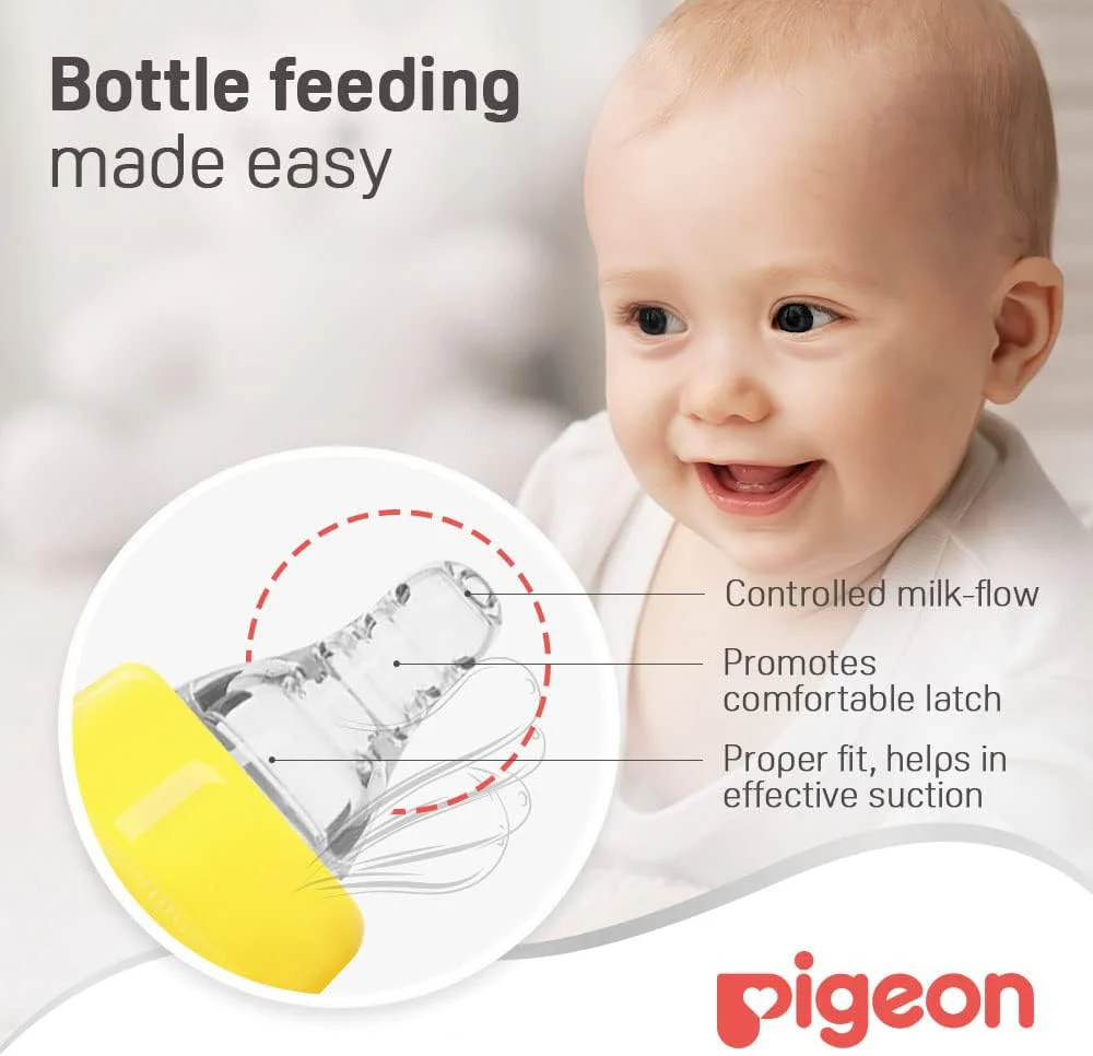 Pigeon Slim Neck Glass Feeding Bottle, White Cap, Ultra-Soft Silicone, Anti-Colic, Bpa & Bps Free, 200Ml, Multicolor - Image 7
