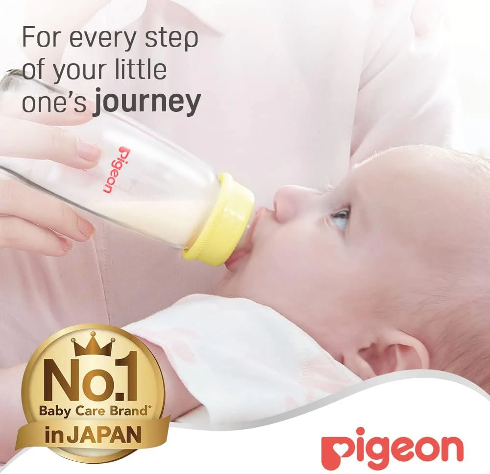 Pigeon Slim Neck Glass Feeding Bottle, White Cap, Ultra-Soft Silicone, Anti-Colic, Bpa & Bps Free, 200Ml, Multicolor - Image 8