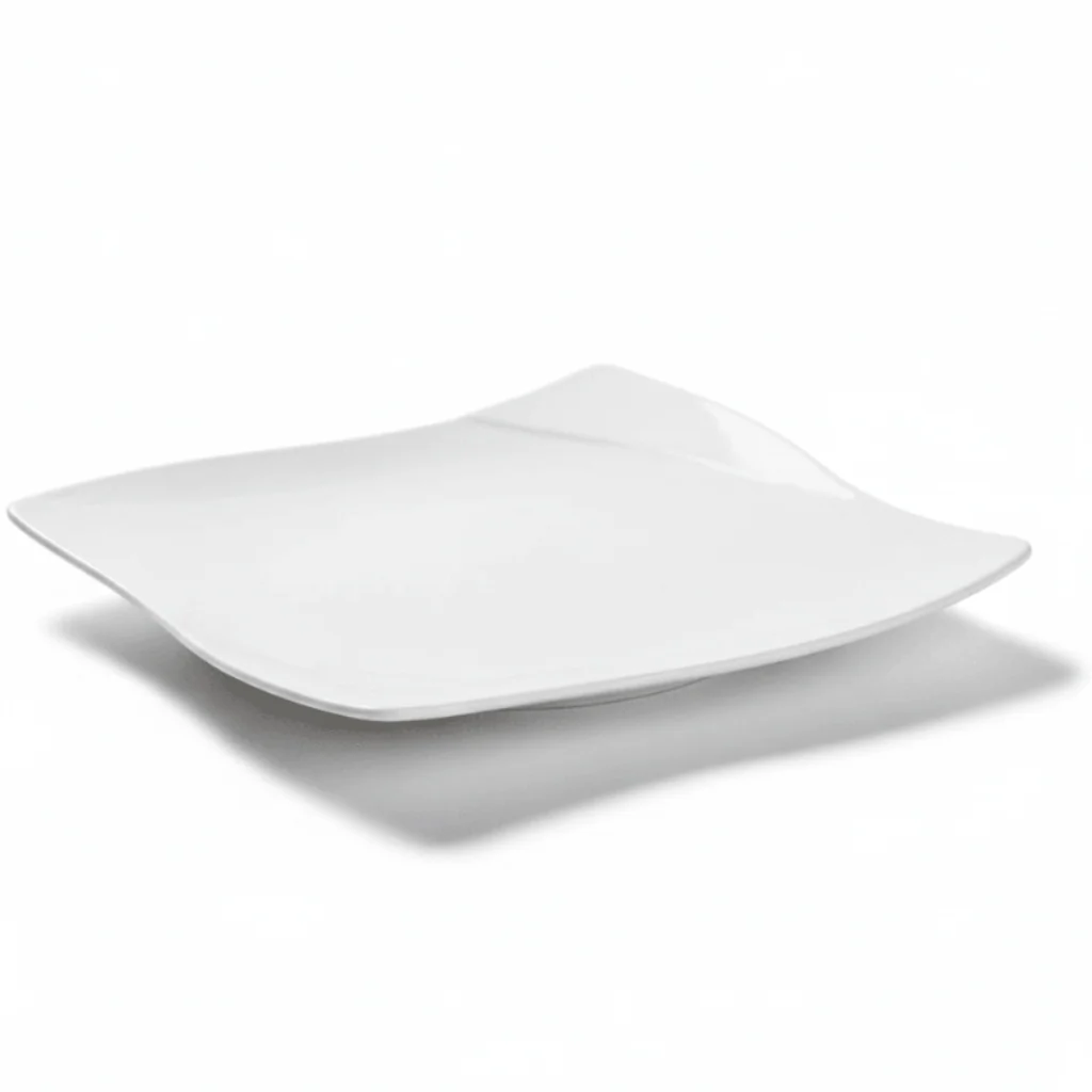 Symphony Collection – 24 x 2.5 cm White Ceramic Wave Plate