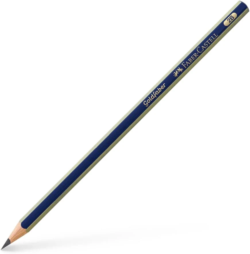 Faber-Castell Gold Faber Graphite Pencil 2B — Box of 12 (Without Eraser Tip)