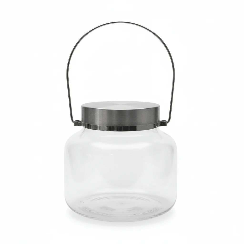 Hamid Airtight Glass Storage Jar with Stainless Steel Lid & Swing Carry Handle — 1800ml