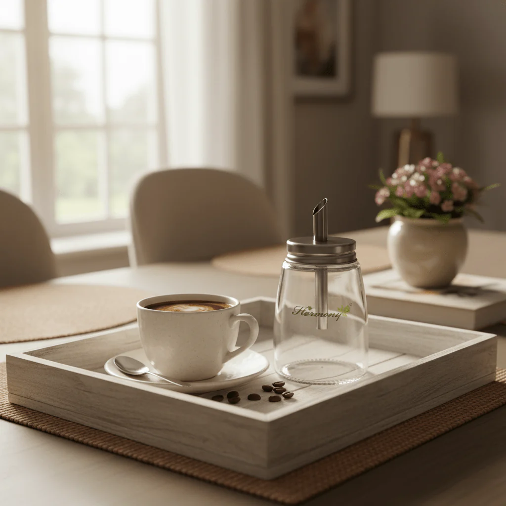 Harmony Compact Glass Sugar Doser  with Silver Metal Lid for Coffee, Tea & Dining Tables – 150ml - Image 2