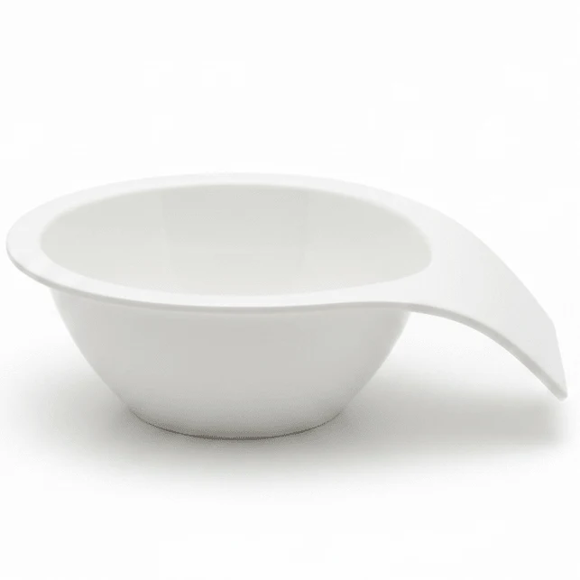 Harmony Elegant White Melamine Serving Bowl with Handle 21 × 18 cm Stylish Durable Bowl for Serving Curry Snacks and Salads
