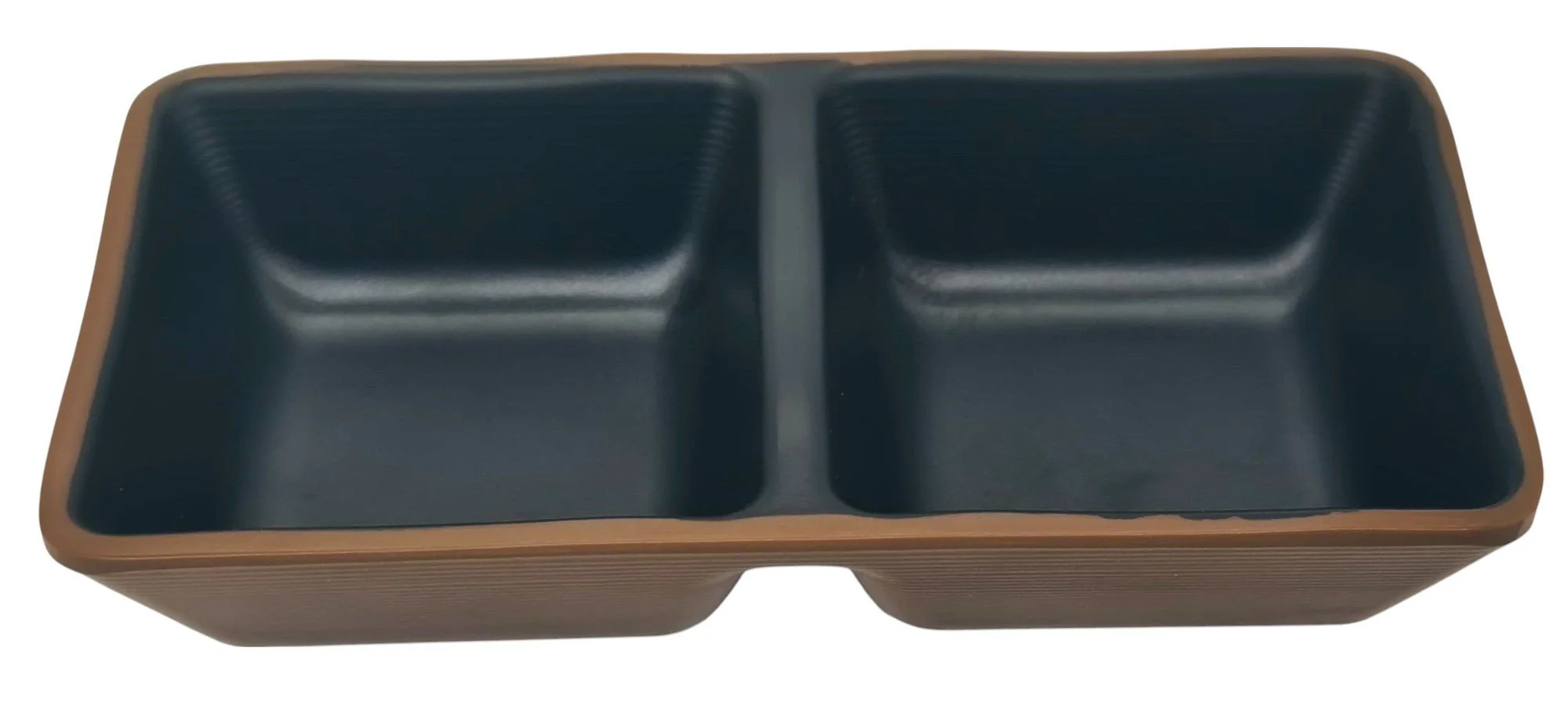 HARMONY Melamine 2-Part Sauce Dish 13cm*7cm*3cm, Brown/Black