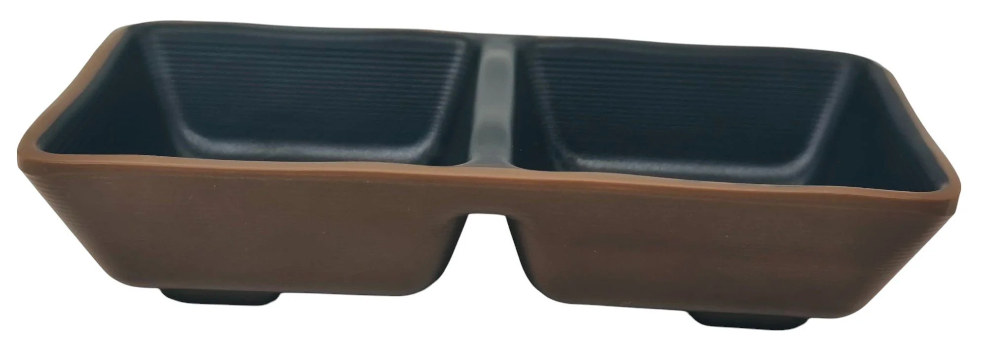 HARMONY Melamine 2-Part Sauce Dish 13cm*7cm*3cm, Brown/Black - Image 2