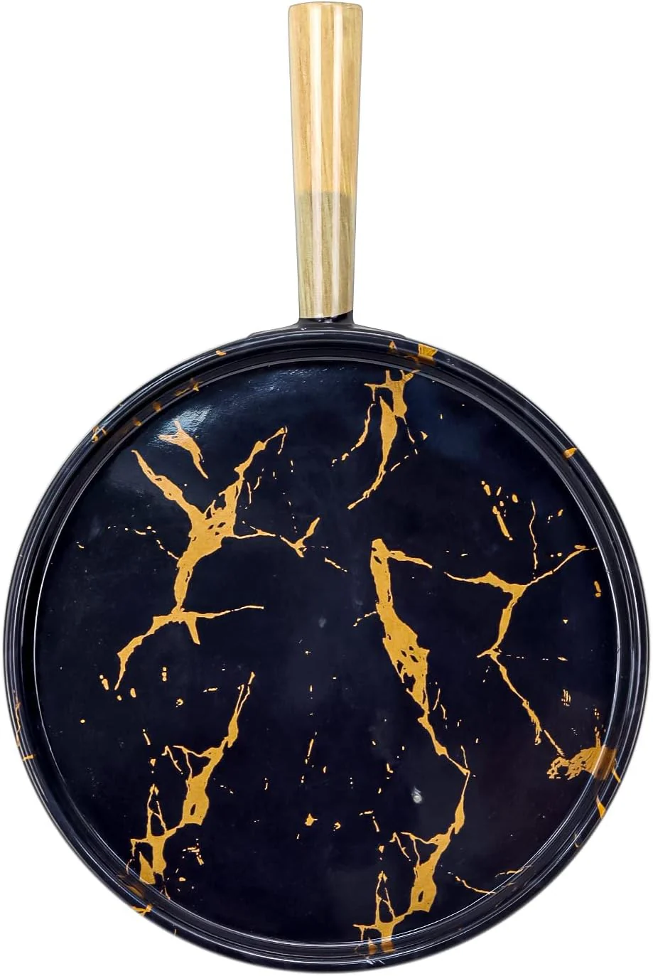 Harmony Melamine Horeca Handle Plate White Or Black With Gold Crack 36x24x4Cm - Image 3